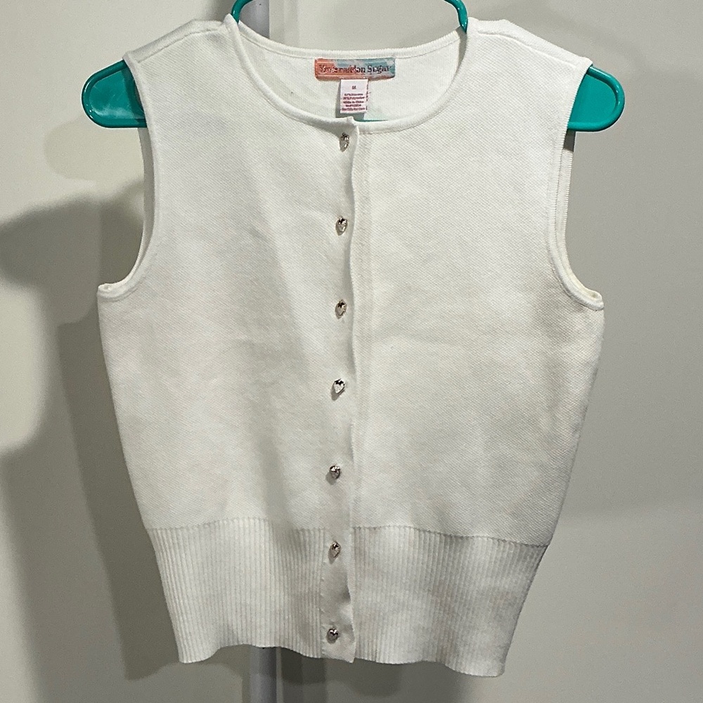 Classic White Button-Down Tank Top